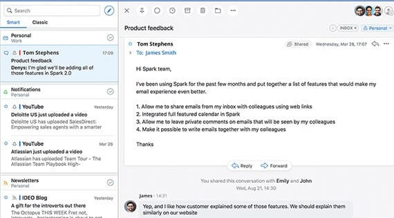 Spark parecido a Gmail